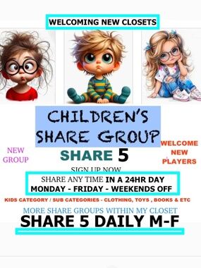 SHARE GROUP 5 OPEN SIGN IN MON-FRI KIDS SHARES